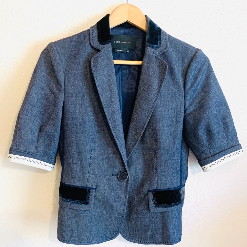 Cool Unique Style Short Sleeve Blazer Jean Jacket